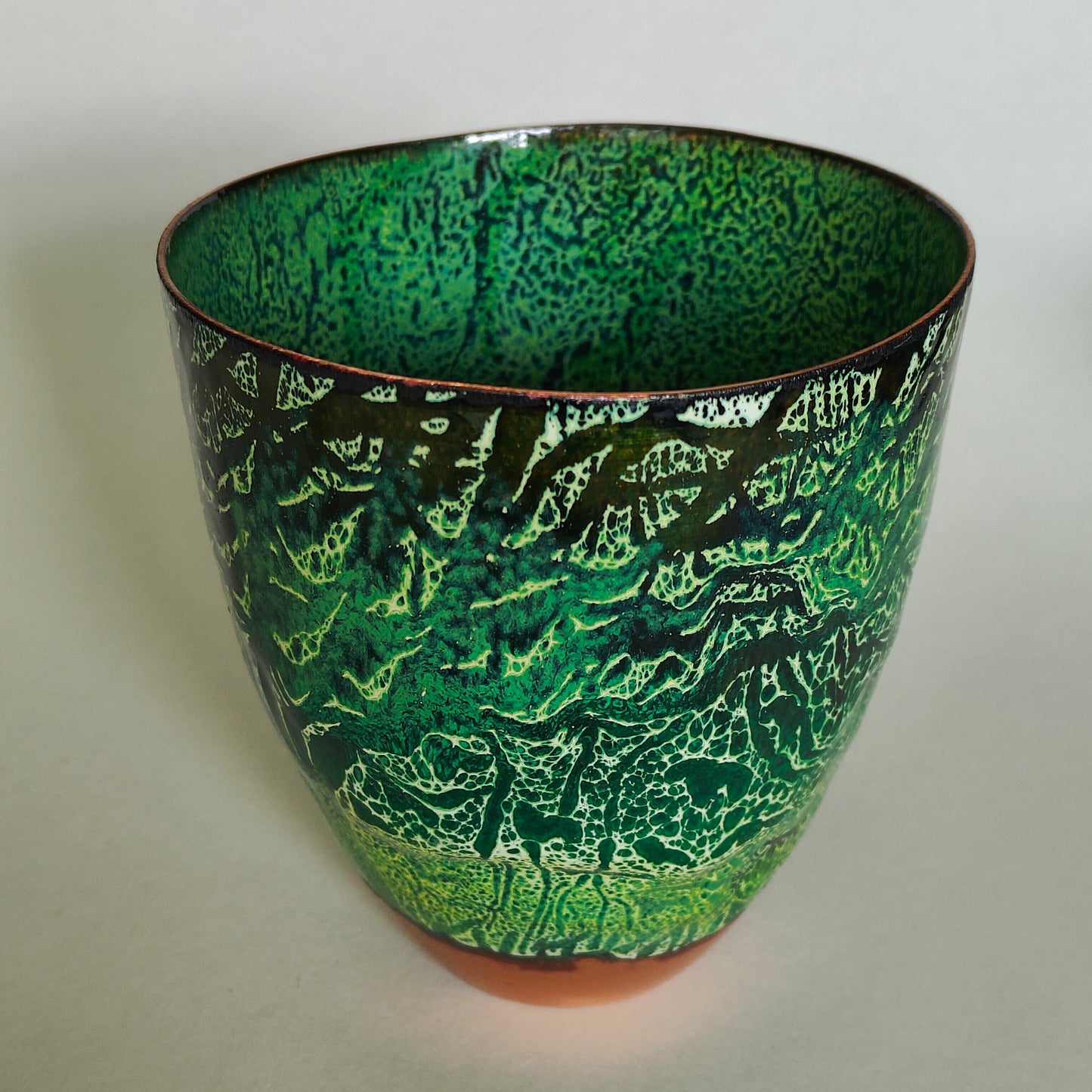 Enamel on copper bowl