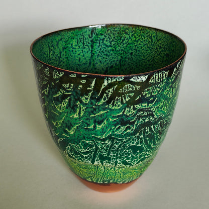 Enamel on copper bowl
