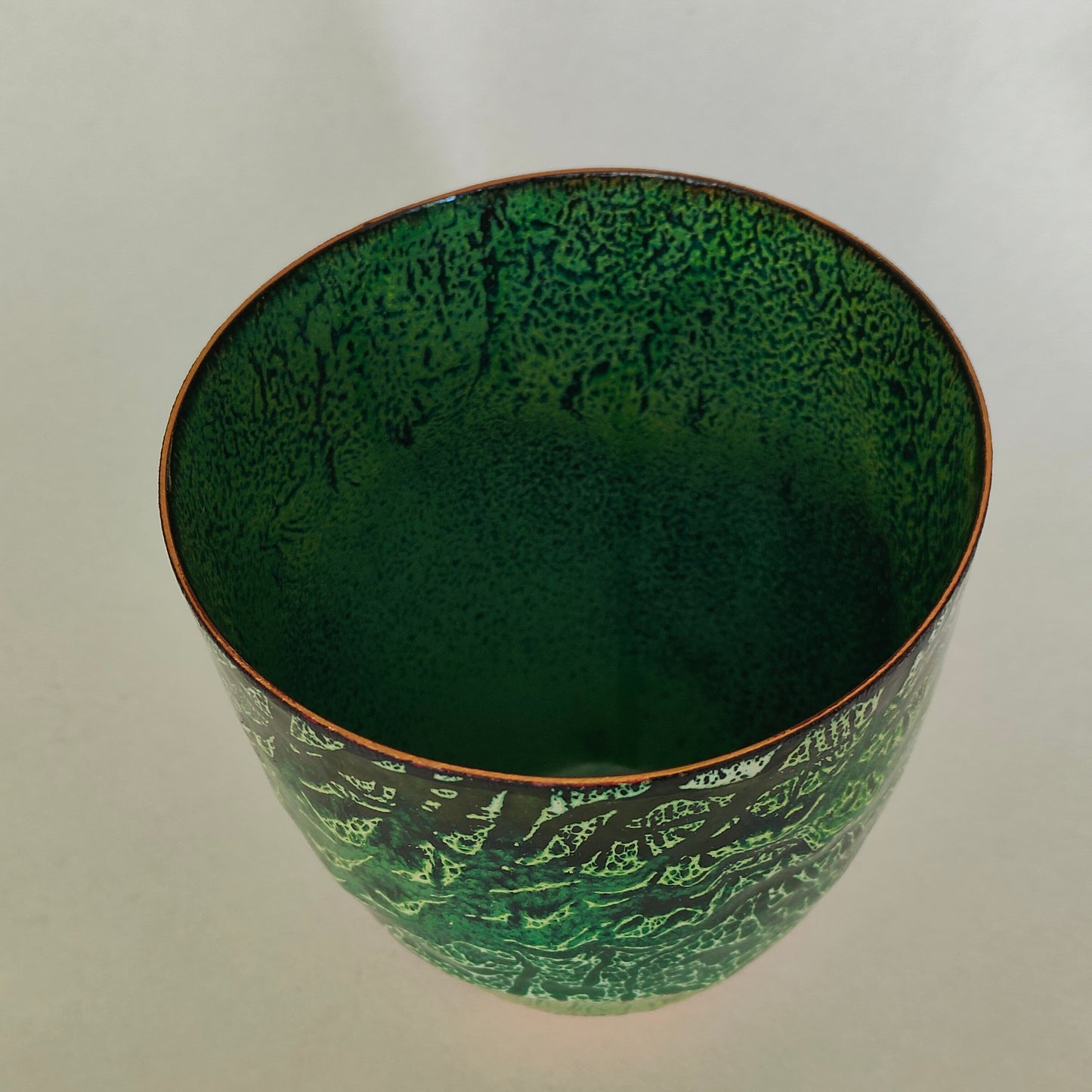 Enamel on copper bowl