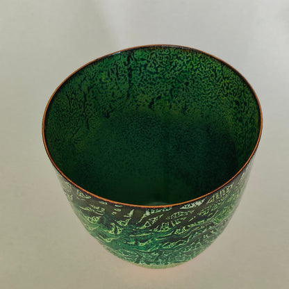 Enamel on copper bowl